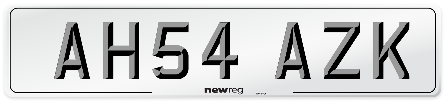AH54 AZK Number Plate from New Reg